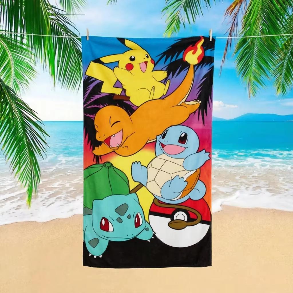 Pokémon Pikachu Charmander Beach Towel Microfiber Quick Dry Flat Print Large Bath Towel For Kids Adults Pool Travel