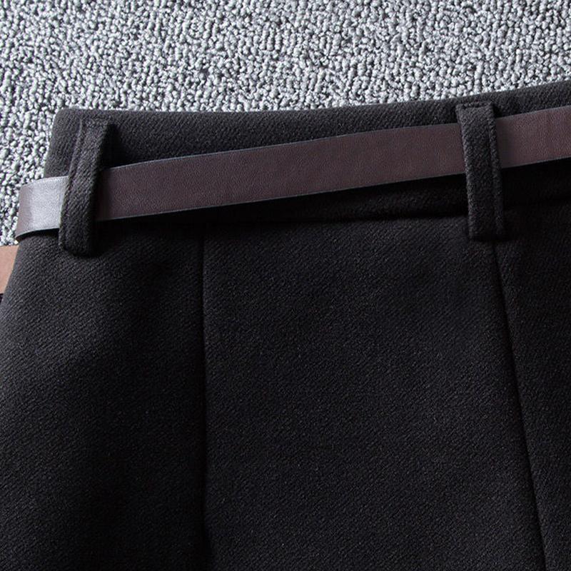 Pantalones cortos de tweed para mujer, botas acampanadas de cintura alta, pantalones, traje, pantalones de pierna ancha