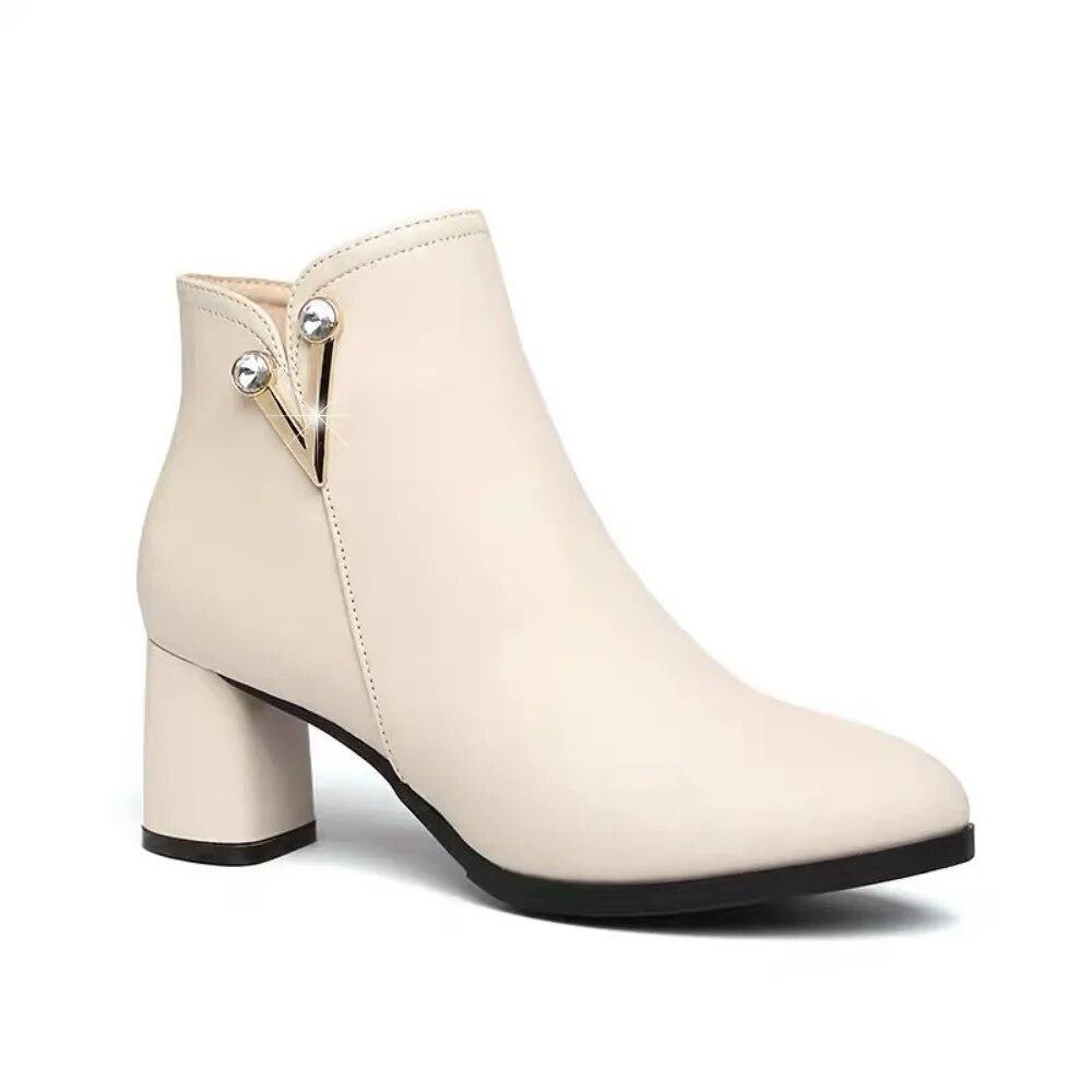 Moda de inverno mulheres cunhas botas de tornozelo aumentando a altura sapatos de salto alto botas botas de strass