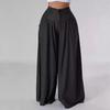Women's High Waist Pleated Denim Palazzo Pants Wide Leg Jeans with Pockets