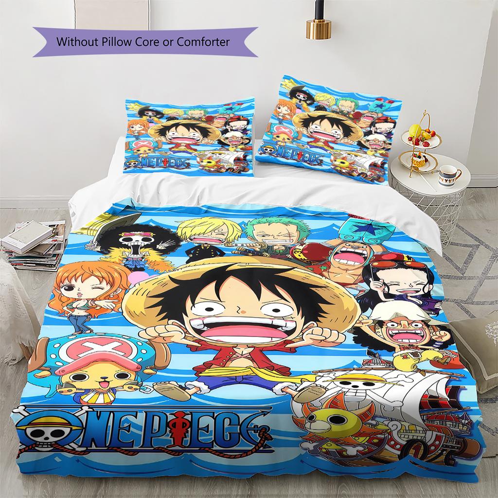 Luffy D 3pcs Bedding Set, Digital Printed Duvet Cover, No Insert, Kids Gift, Large Size -HYQ53