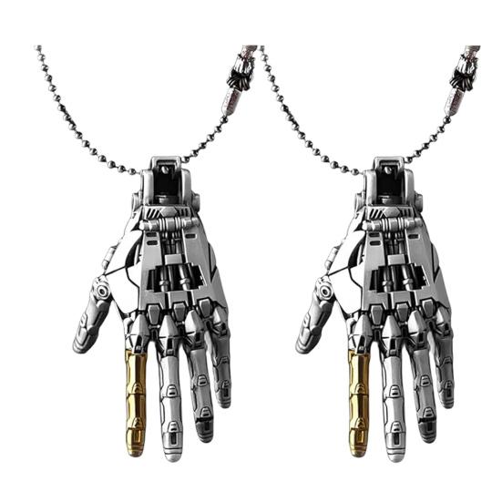 Steampunk-halskjede Legeringshalskjede med mekanisk bionisk håndanheng Robotsmykker Gave til menn og kvinner Cyberpunk-entusiaster