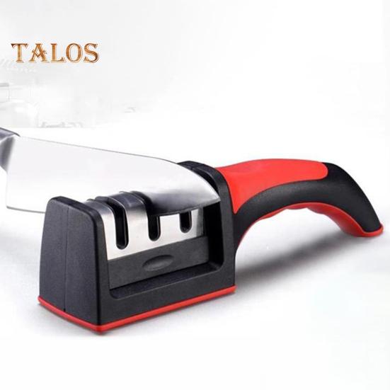 Küchenschärfer, 3-stufiger Schlitz, Meißel, Boden, wiederverwendbar, praktisches Obstschneider-Schärfwerkzeug für Zuhause