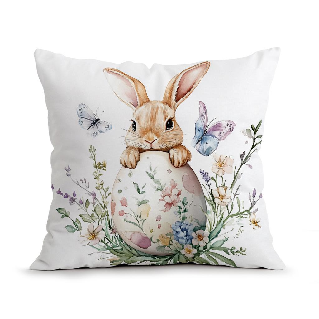 Easter Bunny Easter Eggs Pillowcase Printed Polyester 40/45/50Cm Throw Pillowcover Decorative Sofa Cushion Pillowslip Home Decor