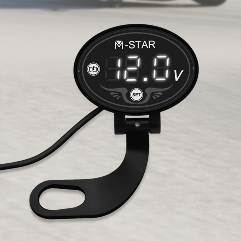 LED Digital Display Voltmeter DC 9V to 24V Voltage Panel Meter for Motorcycle Accessories Waterproof Voltmeter Gauge