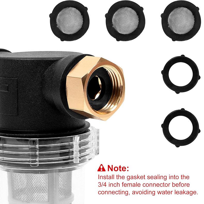 High-Pressure Pre-Filter 3/4 Inch Garden Hose Mesh Filter