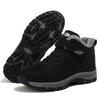 Walking shoes winter new men's fleece thickened snow boots dad cotton shoes non-slip soft-soled hiking shoes
