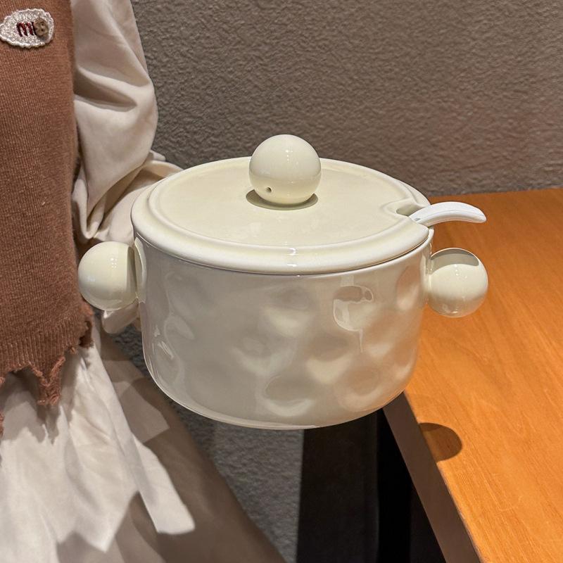 Amphore Suppenschüssel hoher Wert Keramik Instant-Nudelschüssel mit Deckel 2025 neu groß süß Wohnheim Student Schneckennudelschüssel