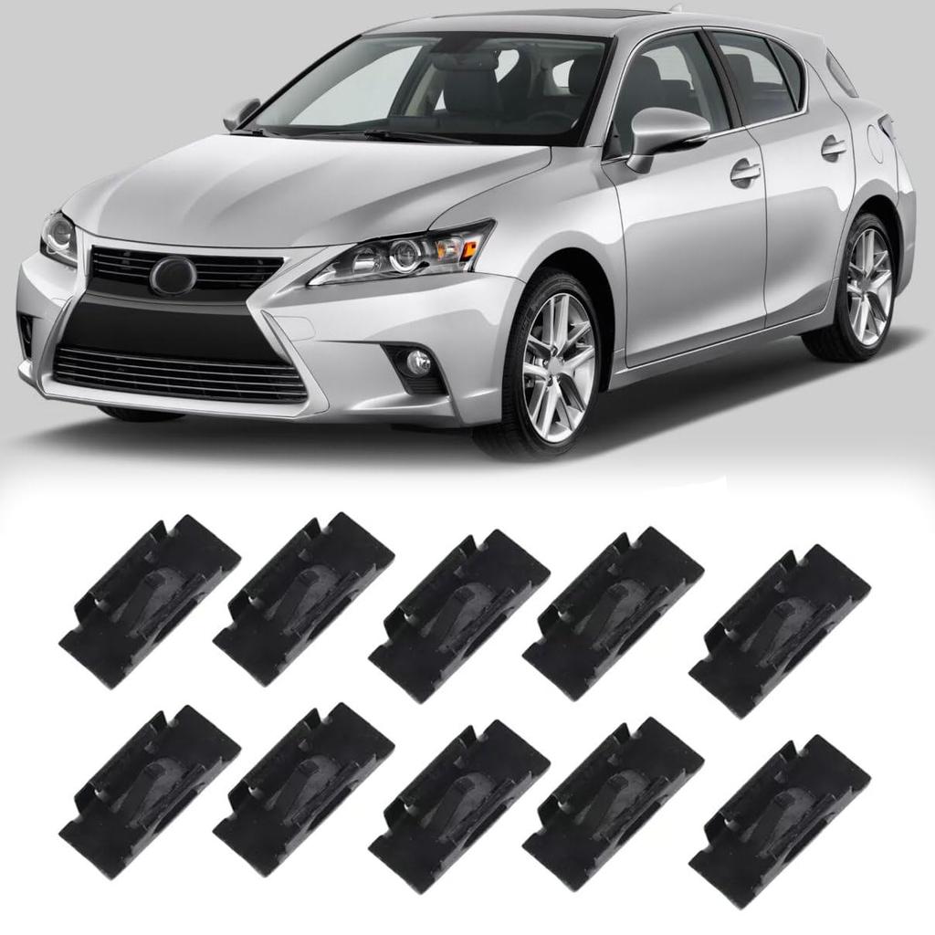 10Pcs Car Roof Drip Molding Retainer Clip Replacement Set 75561-52040, 7556152040 for Toyota Camry Corolla Lexus Scion