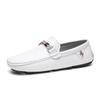 FashionNew White Black Leather Men Casual Shoes Luxury Brand Formal Dress Shoes Designer Men Loafers Breathable Slip On Driving Shoes