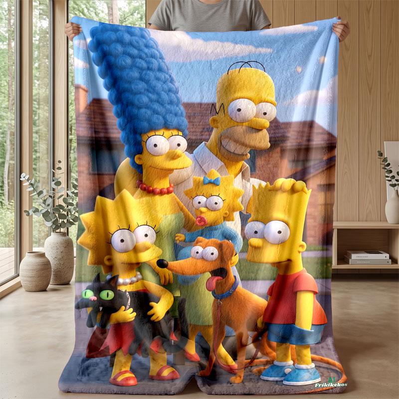 Soft Flannel Blanket Lightweight Cozy Bedroom Living Room CoverThe Simpsons