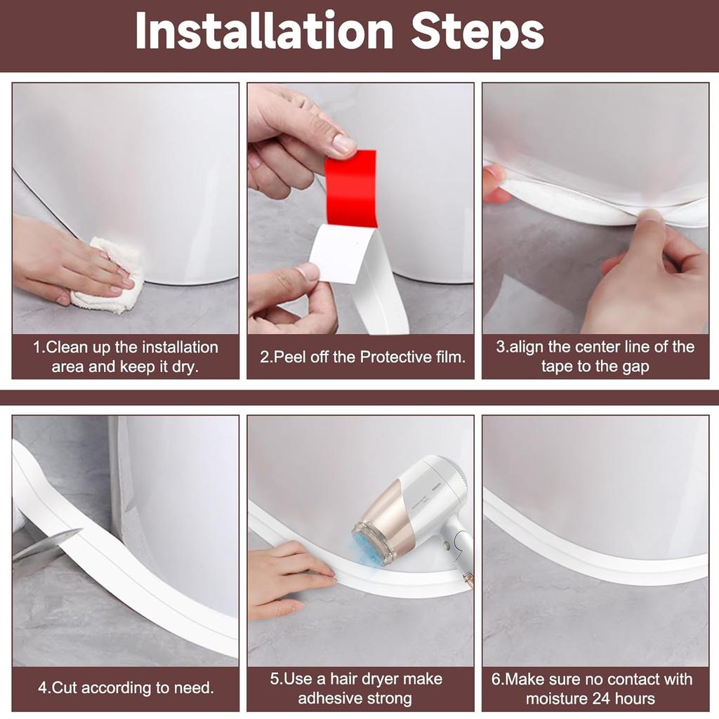 PVC Waterproof Wall Sticker Self-adhesive Sink Stove Crack Strip Kitchen Bathroom Bathtub Corner Sealant Strip New Style