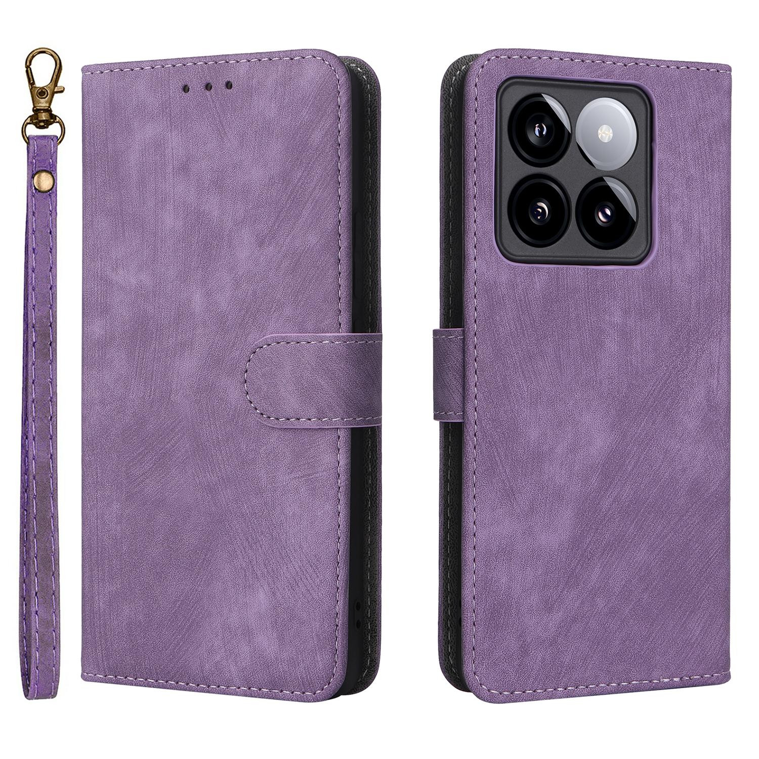 

Для Xiaomi 14T Чохол-гаманець RFID-блокування PU шкіряна обкладинка підставка для перегляду Purple