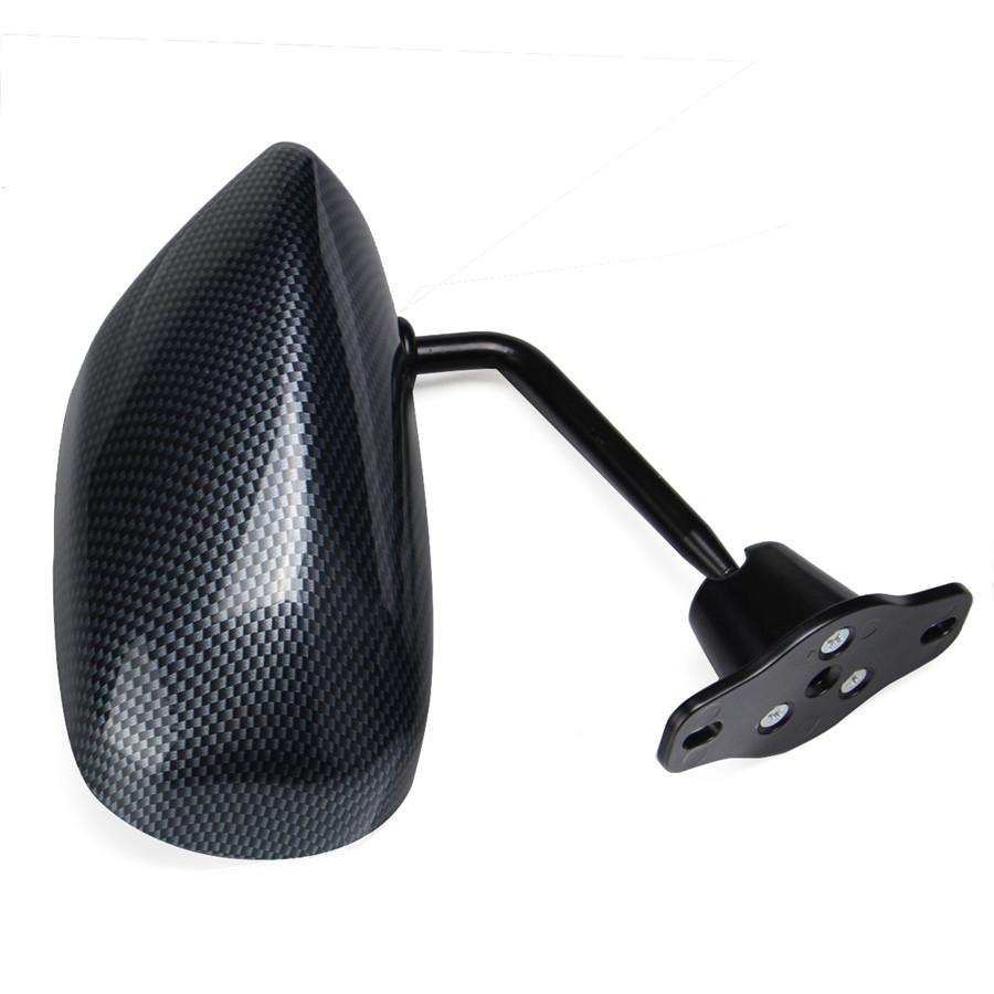 2X F1 Style Carbon Fiber Racing Car Door Side Mirror Blue Lens With Accessories