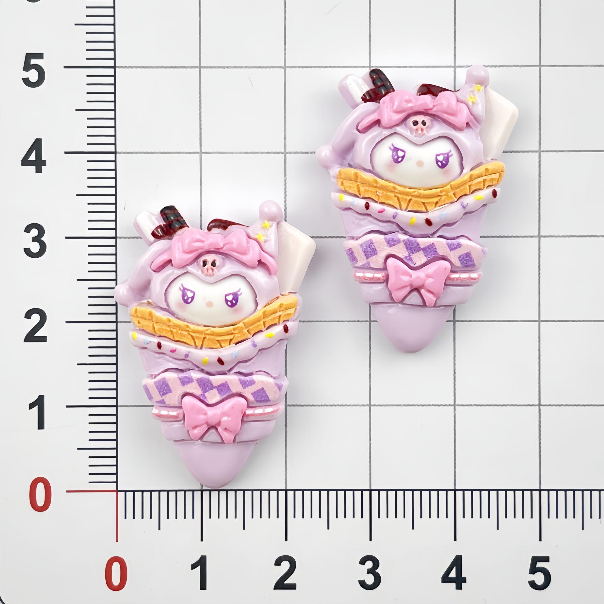 Sanrio Ice Cream Cone Resin Accessories: DIY Cream Glue, Refrigerator Sticker, Keychain, Phone Charm