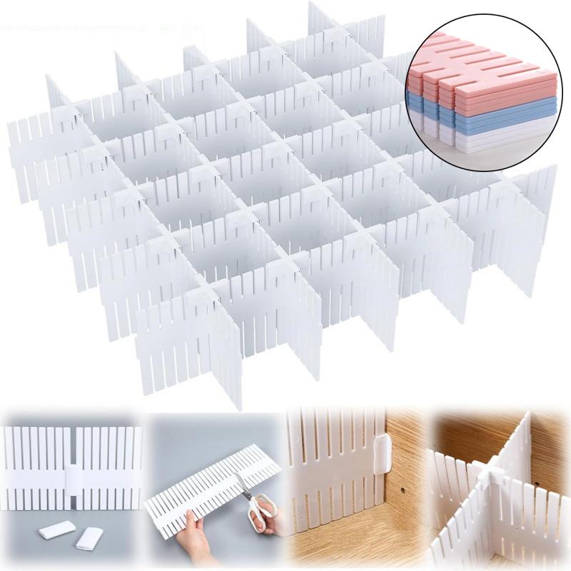 1/5/10Pcs Diy Cutting Drawer Dividers Combination Partition Board Space-Saving Wardrobe Closet Separator For Underwear Socks