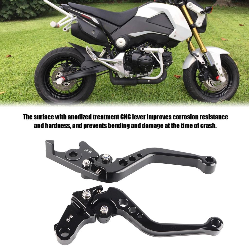 Brake Lever Handle Motorcycle  Short Brake Lever Handle for Grom MSX125 ‑ Black 13‑18 Short Brake  Levers