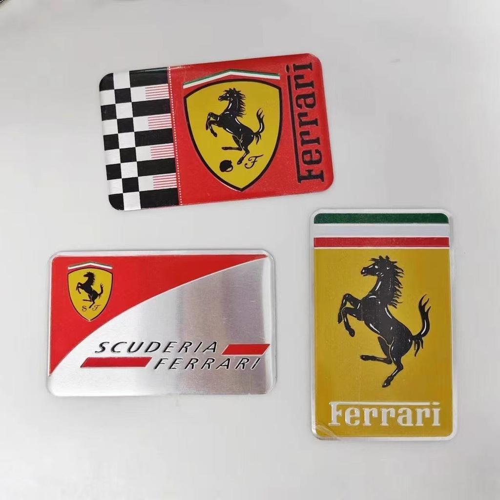 Aluminum Car Sticker For Ferrari Logo Teams SJ Scuderia Decal Cover Badge Auto Stickers Supplies Replacement Car Styling Decal