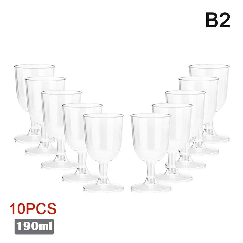 1/10Pcs Plastic Disposable Clear Champagne Cocktail Glasses Wine Cups Birthday Party Wedding Anniversary Festival Drinkware