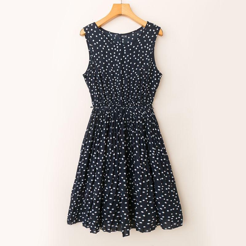 

Spring and Summer Export K-style New Small Fresh Age-Reducing Casual Fashion round Neck Sleeveless Pullover Dress