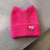 Candy Colored Sweet Cat Ear Shaped Women Warm Knitted Hat For Winter Outings