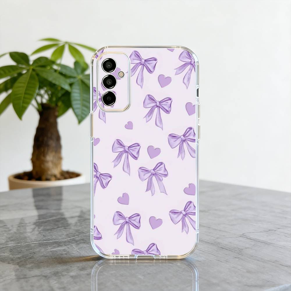 Bowknot  Phone Case For SamsungA10,12,20,21S,30,31,40,50,51,52,70,71 Transparent Cover