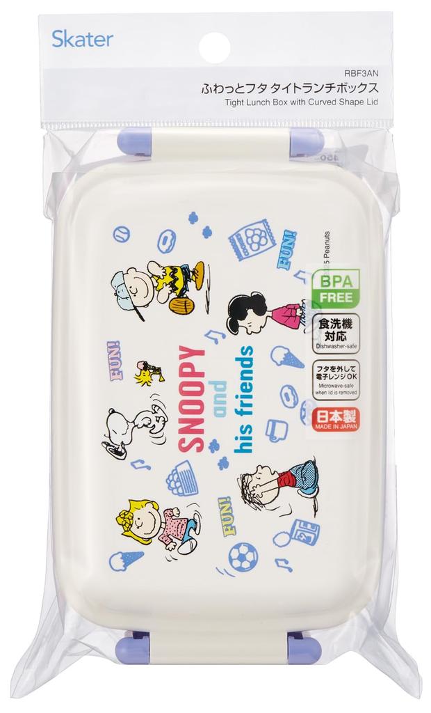 Skater Lunch with a Soft Single Made in Snoopy Fun Fun Friends for Boys and Children's Box, 450ml, Dome-Shaped Lid, Tier, Japan, Design, Girls,