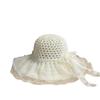 New Lace Straw Fisherman Hat for Women, Summer Wide-brimmed Sun Protection Breathable Hollow-out Sun Hat, Vacation Casual Hat, Trendy