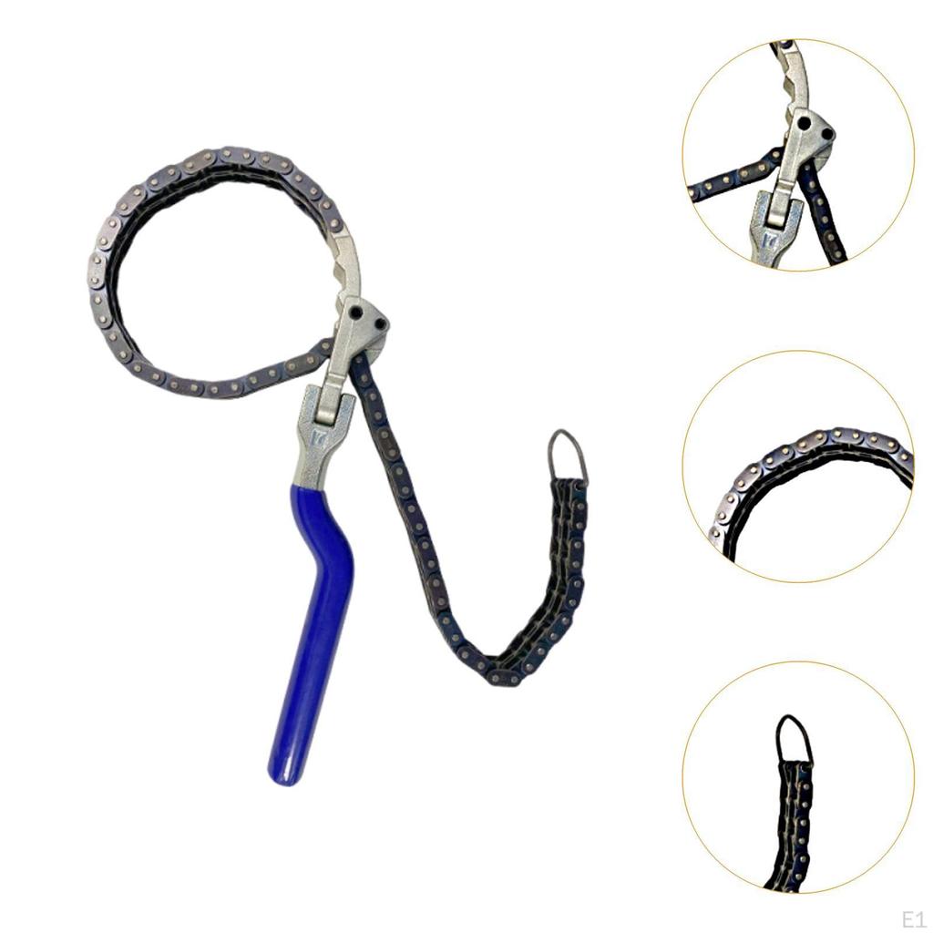 Chain Wrench Oil Filtering Essential Steel Auto Repairing Sturdy Heavy Duty Adjustable for