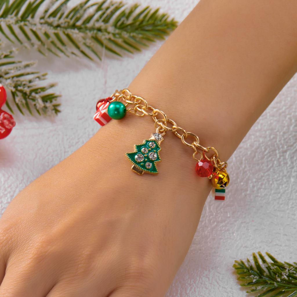 Christmas Metal Chain Necklace For Women Girls Santa Claus Snowman Bell Elk Wreath Pendant Clavicle Choker Party New Year Gifts