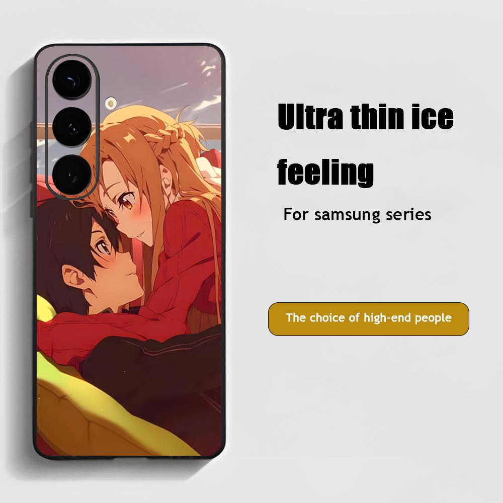 Cool Anime Sword Art Online Phone Case For Samsung Galaxy S25 S24 S23 S22 S21 S20 Plus Ultra Note20 Soft Black