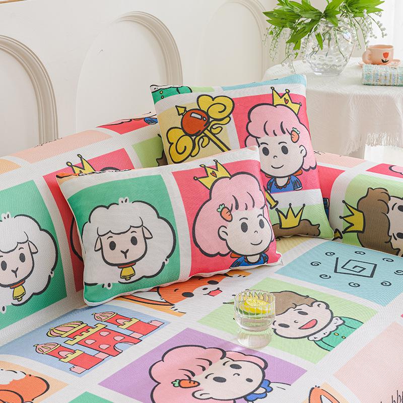 Cartoon Ice Silk Sofa Cover Towel Sofa Cover All-Inclusive Sofa Cover Four Seasons Universal Sofa Cushion