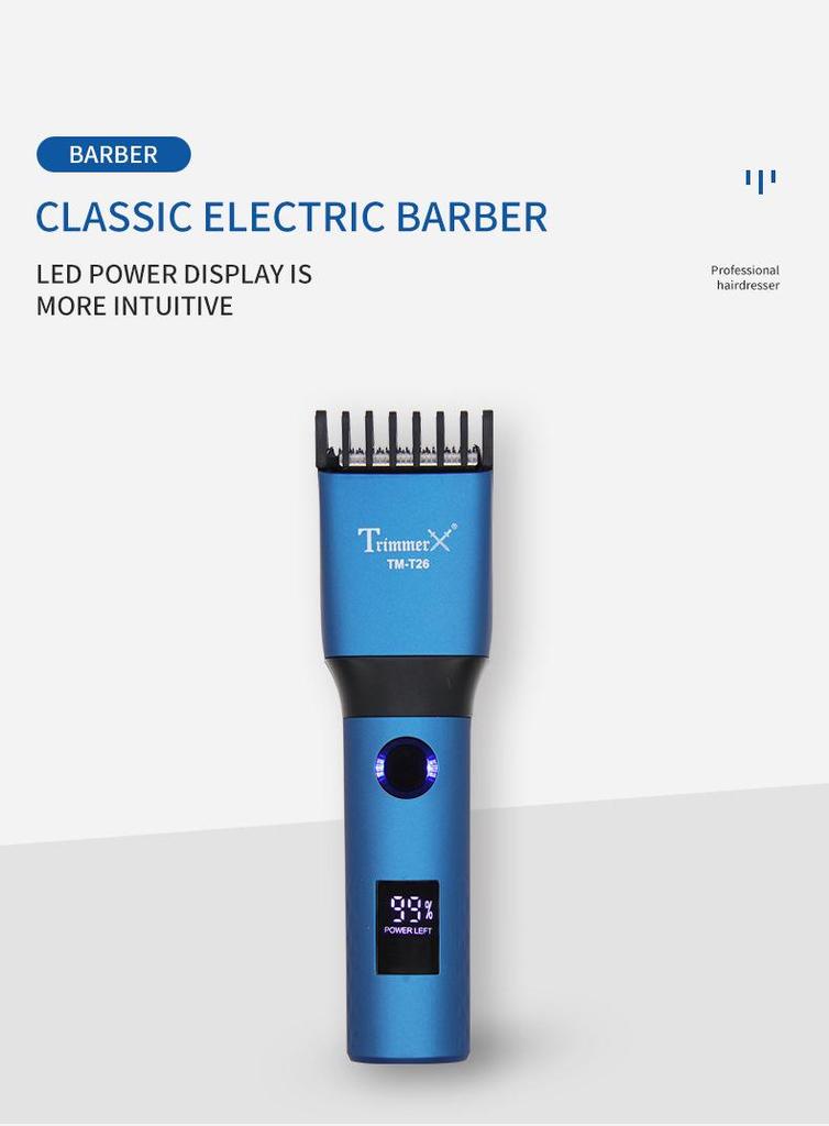Smart Electric Hair Clipper with Display - Low Noise, Rechargeable, and Portable Trimmer.
