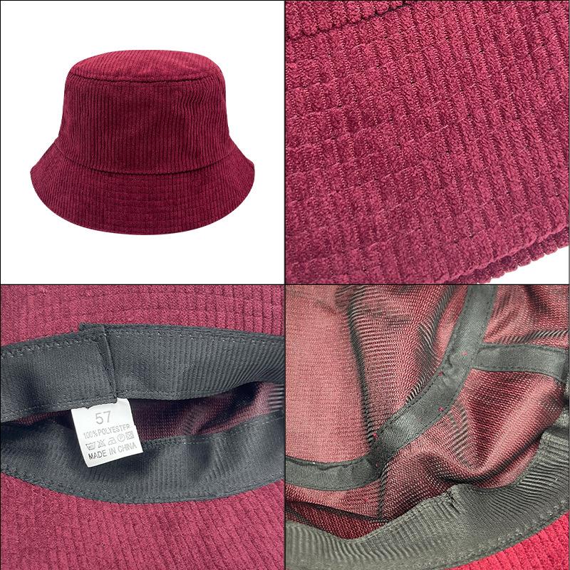 Jednostronny Kapelusz Rybaka z Sztruksu w Jednolitym Kolorze Retro dla Pary Ciepły Kapelusz Słoneczny