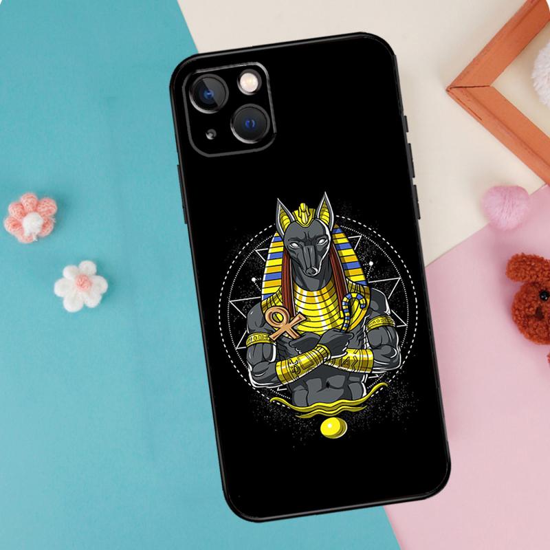 Egypt Nefertiti Anubis Ankh Phone Case For iPhone 16 15 14 13 11 12 Pro Max Plus Mini XR 16e Funda Silicone Back Cover