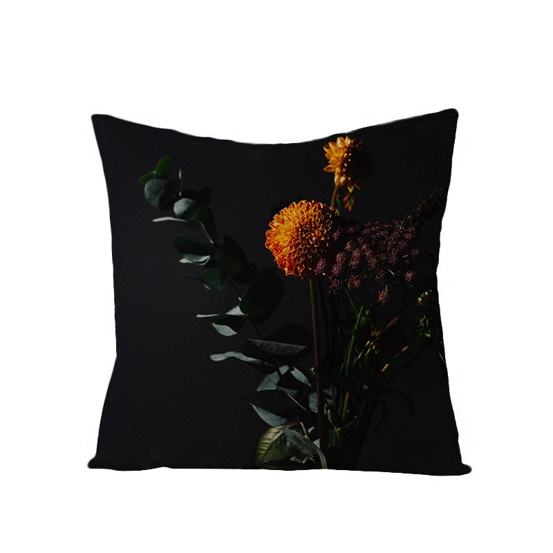 Modern Simple 3D Flower Polyester Pillow Cover for Home New Chinese Style Pillow Sofa Car Cushion Cover