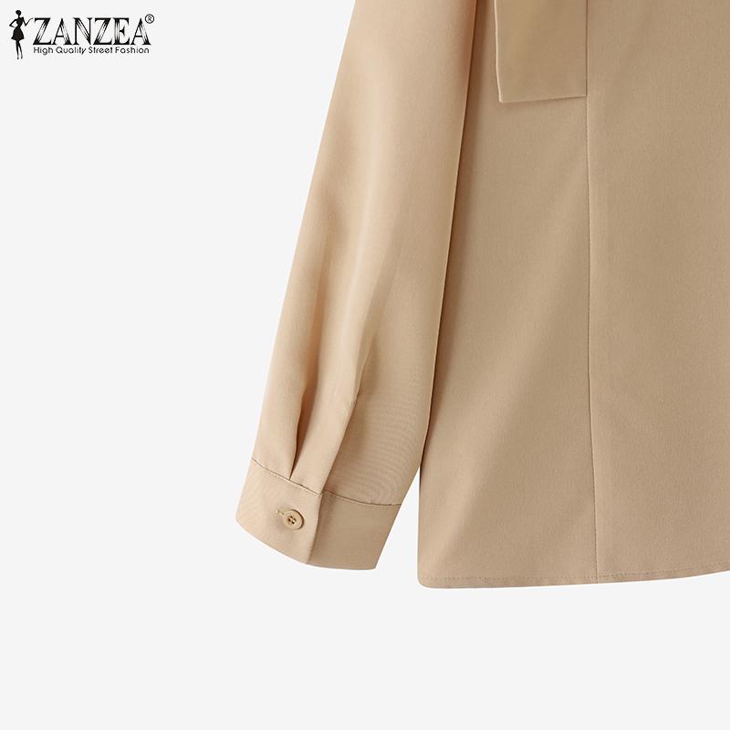 ZANZEA Women Shirt Collar Ruffle Long Sleeve Shirts