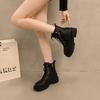 Thick-soled British Martin Boots Women's 2025 New Autumn and Winter Small Man Height Increase Black Lace-up Short Boots