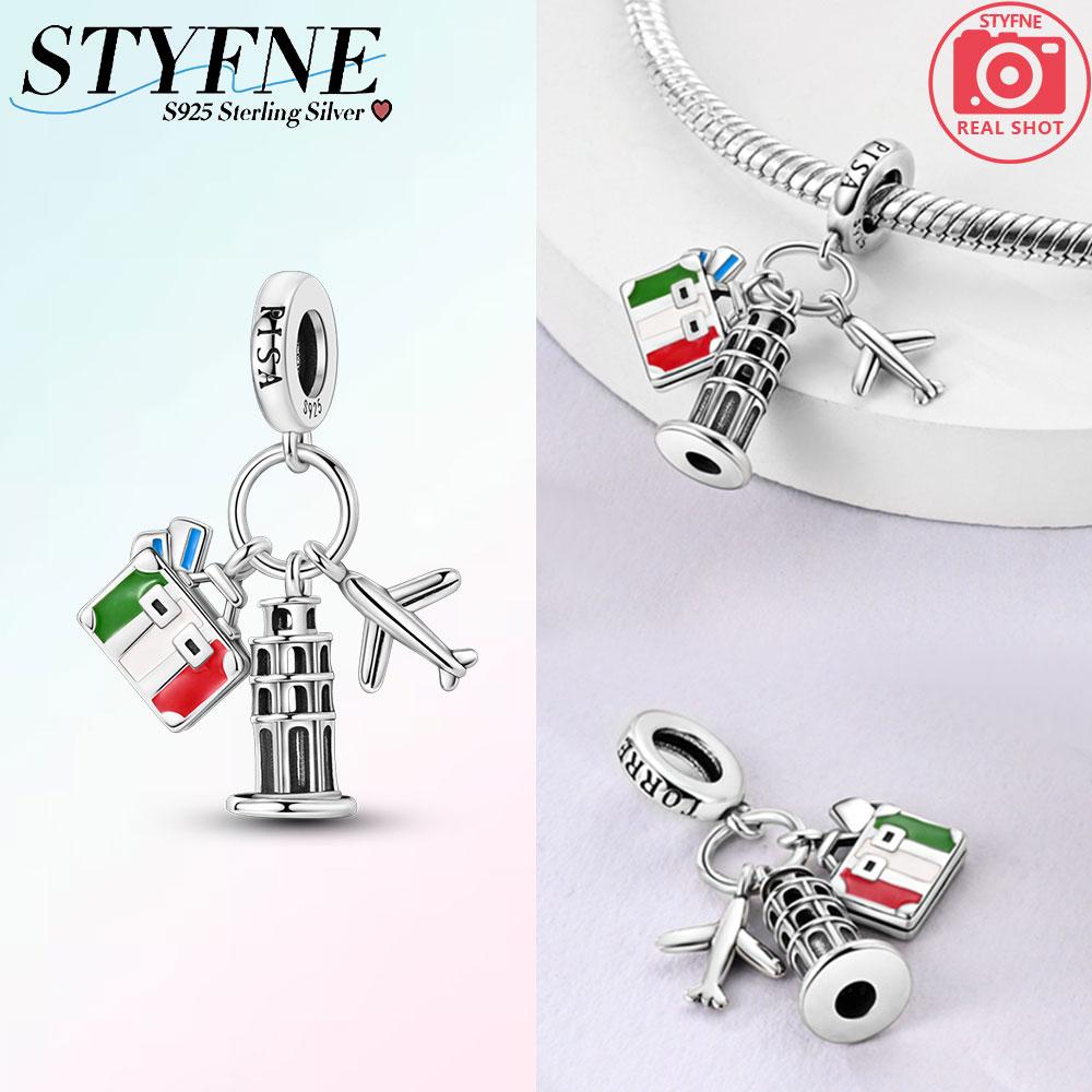 

Charms Copper Briefcase Leaning Tower Aircraft Pendants Fit Charms Plata Original Bracelet Women Jewellery Making Gifts