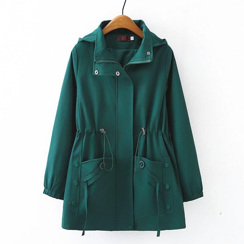 Spring and Autumn Windbreaker Jacket Spring Plus Size Slimming and Age-reducing Hooded Western Style Top