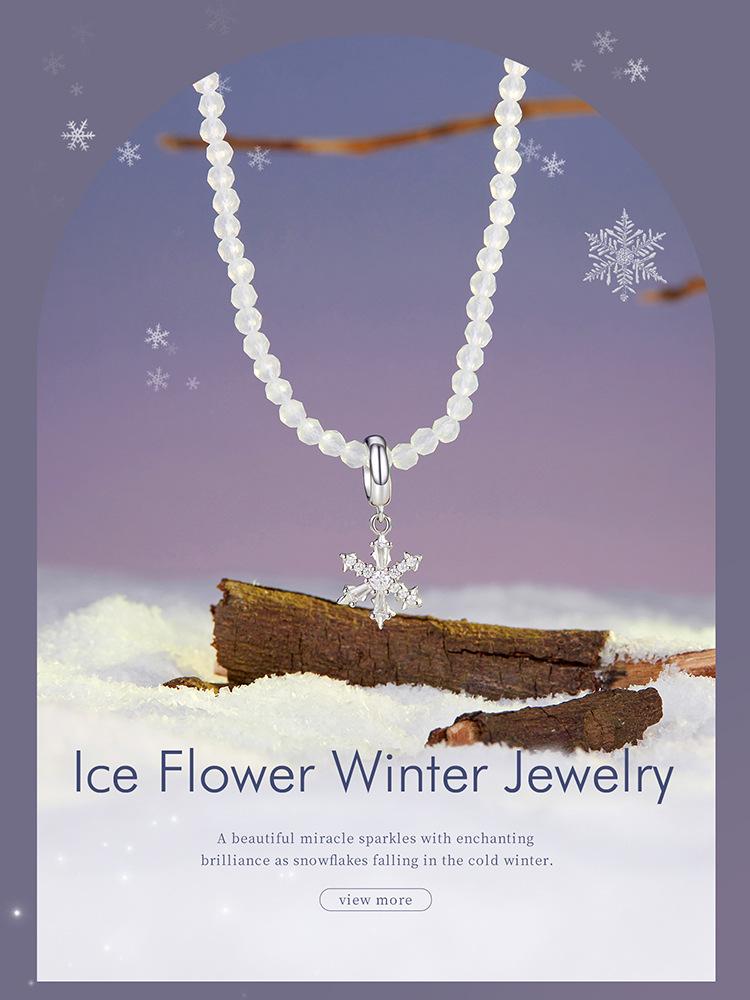 Yinziyun Original Design S925 Sterling Silver Ice Flower Winter Necklace for Women