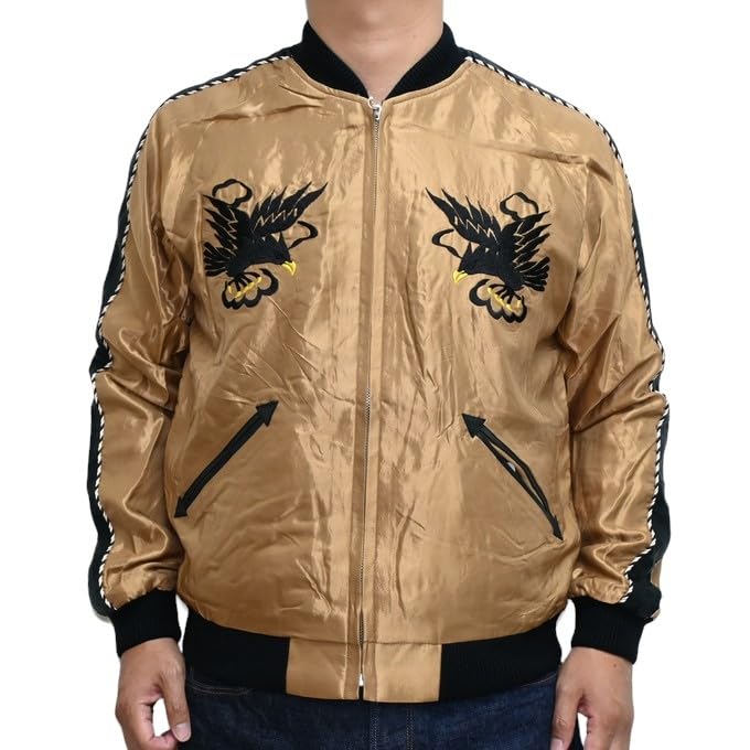 Tailor Toyo Souvenir Jacket Acetate Sukajan EAGLE Taylor Toyo TT15542-137 DRAGON×TIGER × (XXXL)