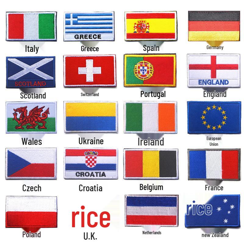 European Emblem Velcro Patch - Embroidered Cloth for Western & Eastern Europe (UK, France, Germany, etc.)