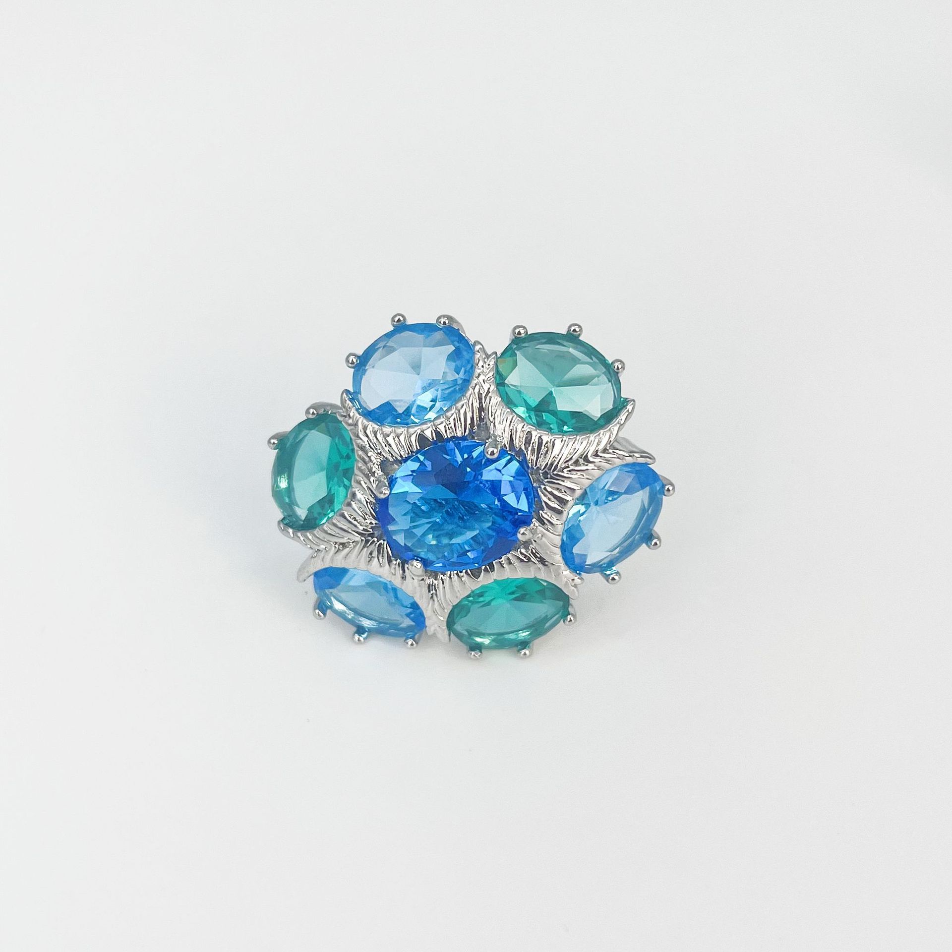 

Кольцо Wind Exaggerated Malachite Green Zircon в форме лепестка, золото, популярный дизайн ювелирных изделий Opening adjustable серебряный