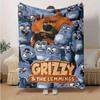 1 Stück, Grizzly & Die Lemminge Kuscheldecke, Weiche Decke für Sofa, Bett, Auto, Reisen, Camping, Büro-Nickerchen, Perfektes Geschenk für FreundeB002