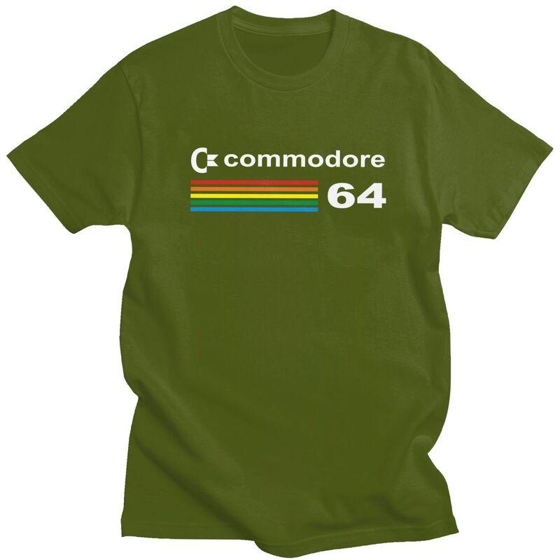 Custom Commodore 64 Computer T Shirt Men ShortSleeve Computer Geek Nerd Tee Tops 100 Cotton Slim Fit Tshirt Merch