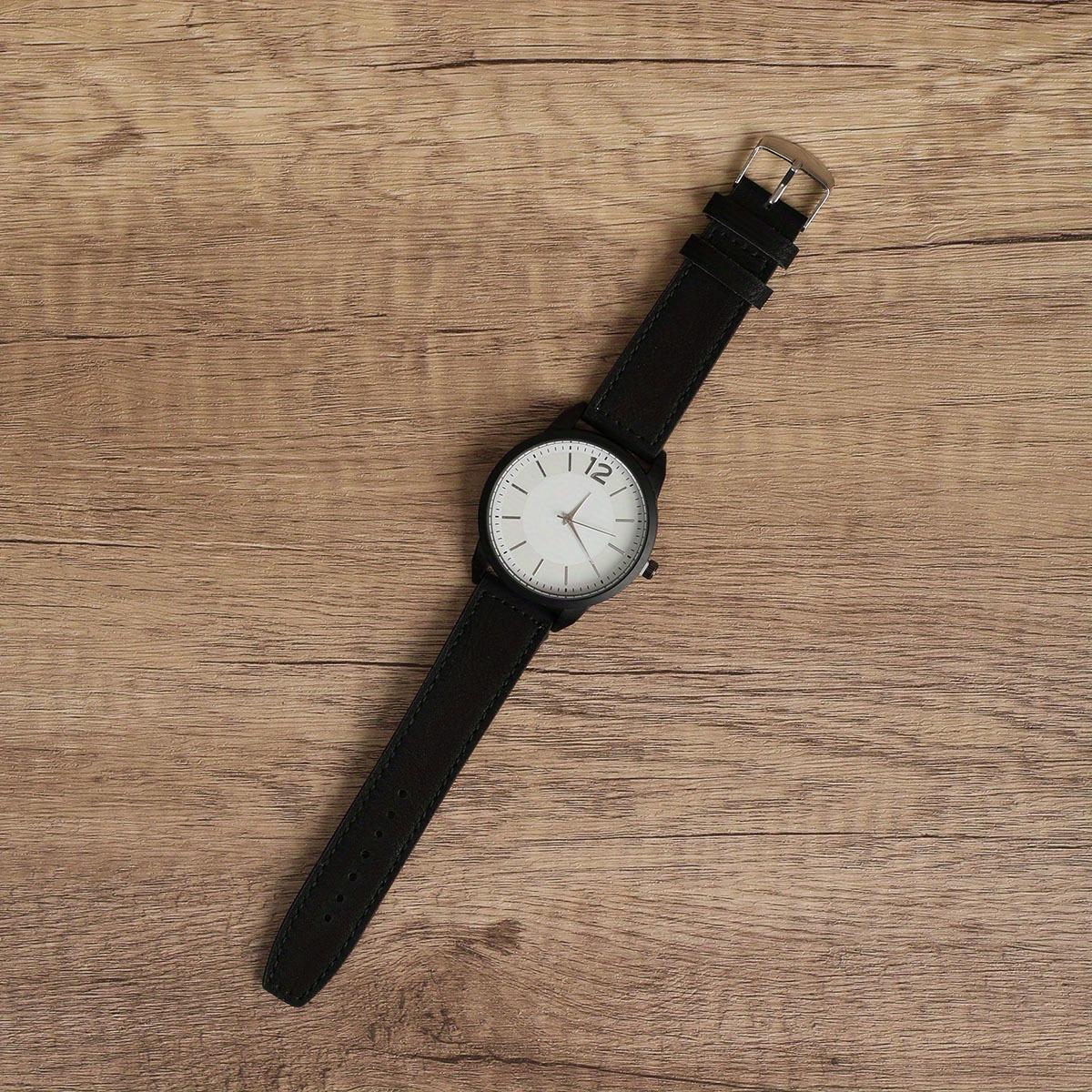 

1pc-Quartz Watch Circular Surface Simple and Stylish Business Casual Watch (Box Not Included)