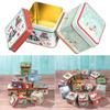 Christmas Candy Tin Box Cartoon Candy Jar Xmas Snowman Box Tea Storage Organizer Metal Box Christmas Gift Box Packaging