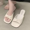 Fashion Women Slippers Bow Flats Summer Casual Walking Shoes Fashion Woman's Sandals 2025 Brand Trend Cozy Beach Dress Ladies Zapatos