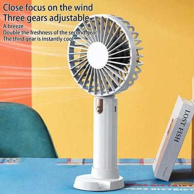 Portable Mini Fan 3 Speeds Rechargeable Handheld Desk Cooling Fan Electric Fan Perfect Travel Camping Portable Fan For Camp